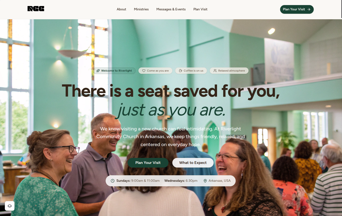 Riverlight Community Church website preview screenshot