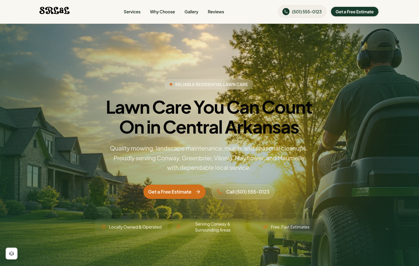 Southern Roots Lawn and Landscape website preview screenshot