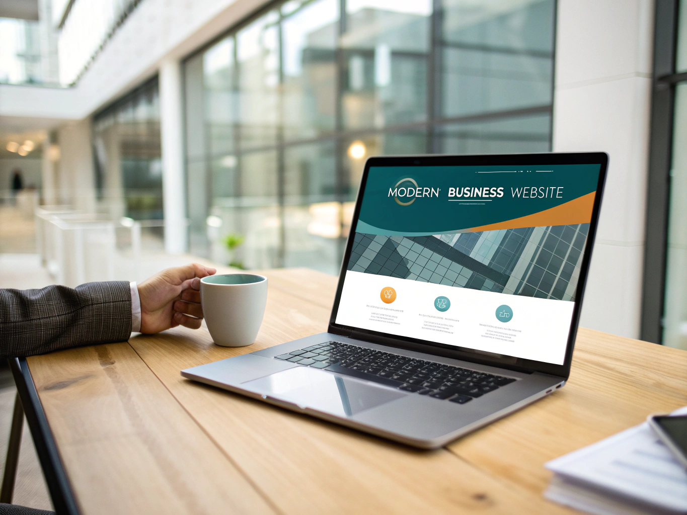 Mike's Contracting responsive website design showcase on laptop screen